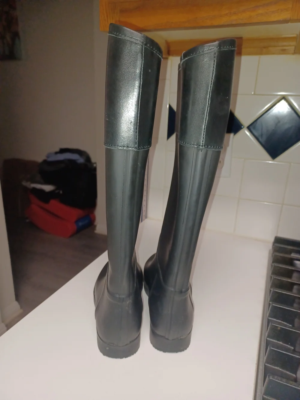 Tory Burch Black Logo Rain Boots